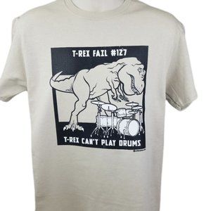 4 T-Rex Fail #127 T-Rex Can't Play The Drums Graphic Shirt Dinosaur Funny